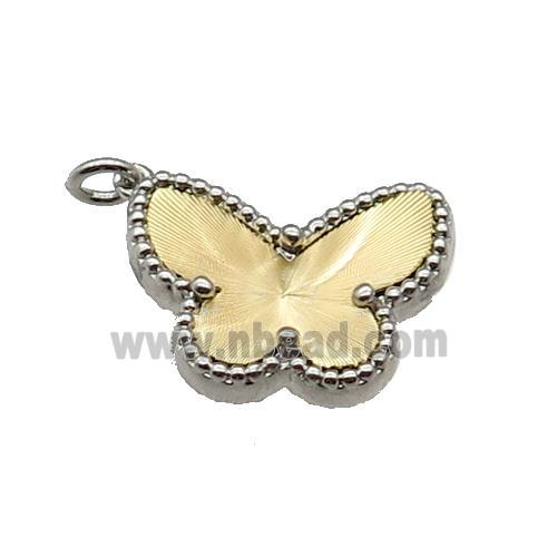 copper Butterfly pendant, gold plated
