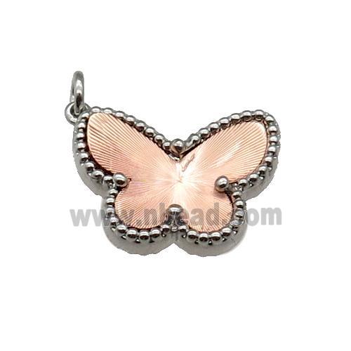 copper Butterfly pendant, rose gold