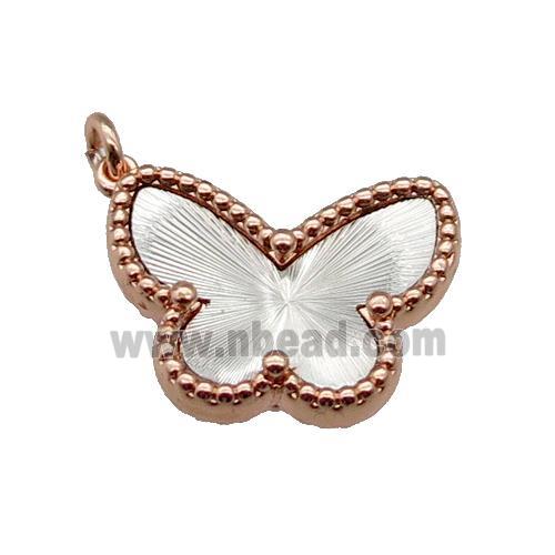 copper Butterfly pendant, platinum plated