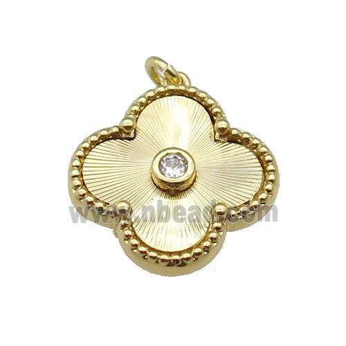 copper Clover pendant, gold plated