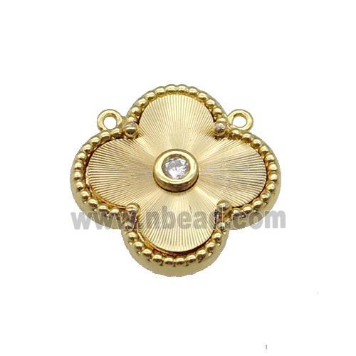 copper Clover pendant, gold plated