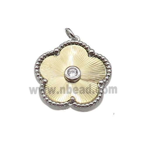 copper Flower pendant, gold plated
