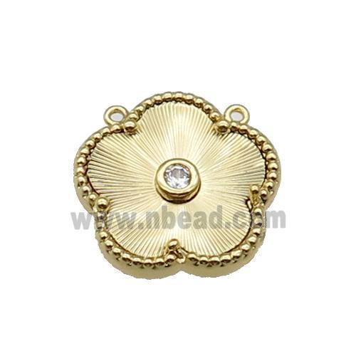 copper Flower pendant, gold plated