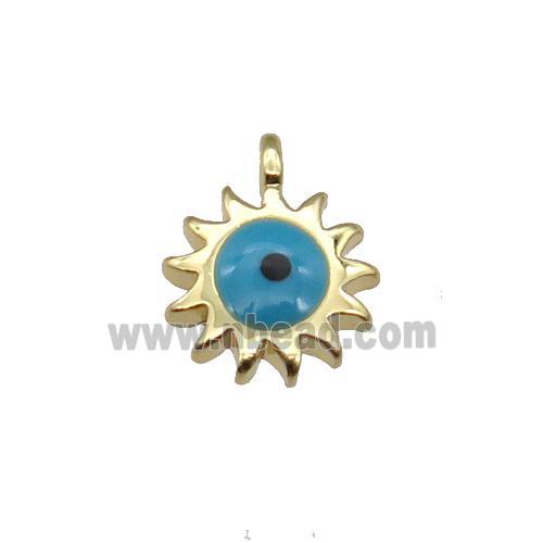 copper Suneye pendant, gold plated