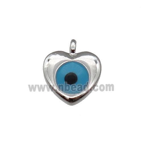 copper Hearteye pendant, platinum plated