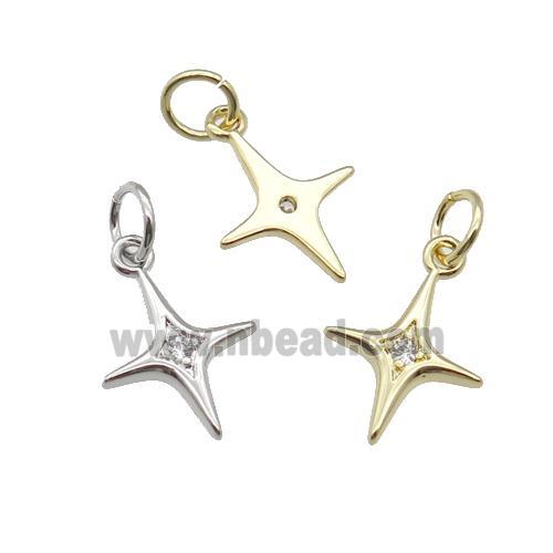 copper star pendant pave zircon, mixed