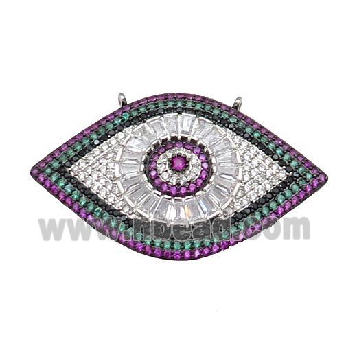 copper Eye pendant pave zircon, platinum plated
