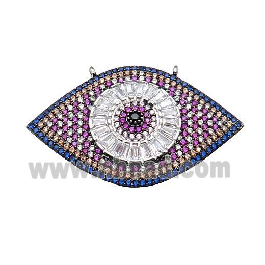 copper Eye pendant pave zircon, platinum plated