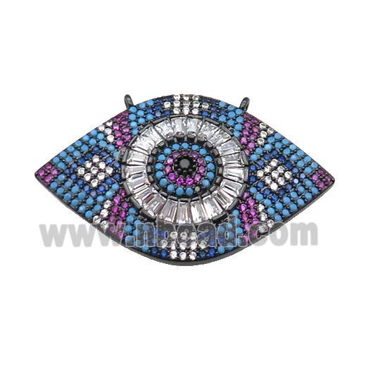 copper Eye pendant pave zircon, black plated