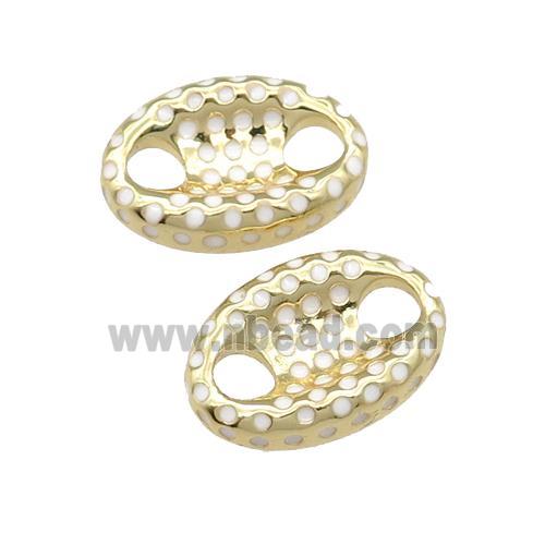 copper connector with white enamel, pignose, gold plated