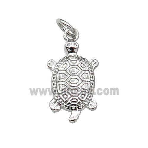 copper Tortoise pendant, platinum plated