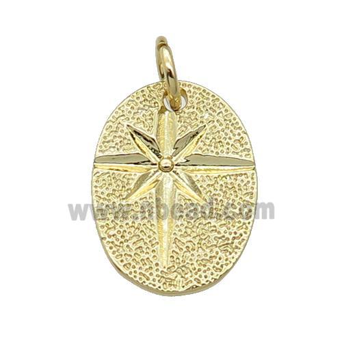 copper NorthStar charm pendant, gold plated