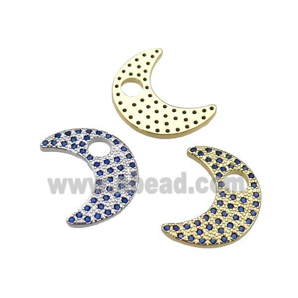 copper moon pendant pave blue zircon, mixed