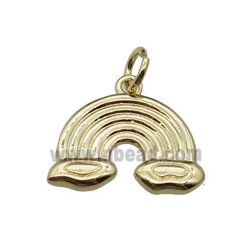 copper rainbow charm pendant, gold plated