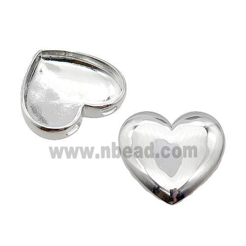 copper Heart pendant, platinum plated