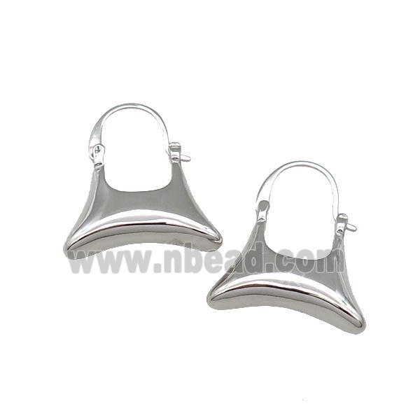 copper Hook Earring bag platinum plated