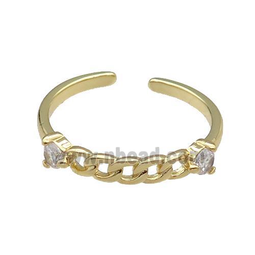 copper Ring pave zircon gold plated