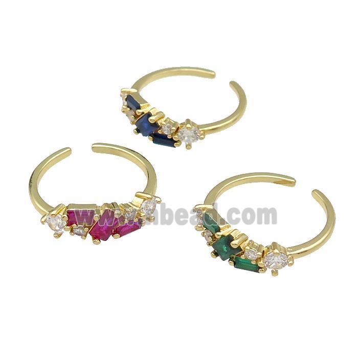mix copper Ring pave zircon gold plated