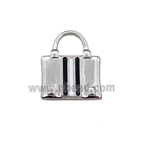Copper Bag Charm Pendant Enamel Platinum Plated
