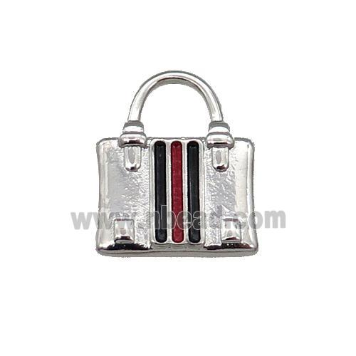 Copper Bag Charm Pendant Enamel Platinum Plated