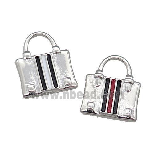 Copper Bag Charm Pendant Enamel Platinum Plated Mix
