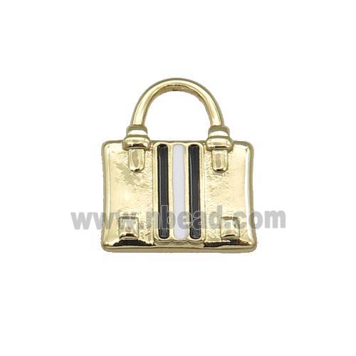 Copper Bag Charm Pendant Enamel Gold Plated