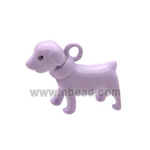 Copper Dog Pendant Lavender Lacquered Fired