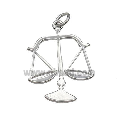 Copper Libra Pendant Charm Platinum Plated