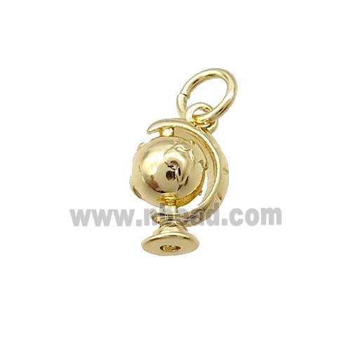 Copper Earth Globe Pendant Gold Plated