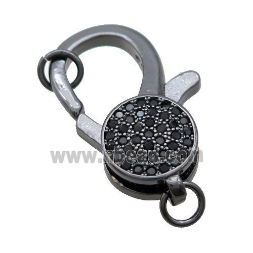 Copper Lobster Clasp Pave Zircon Black Plated