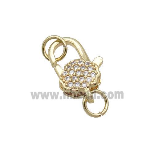 Copper Lobster Clasp Pave Zircon Unfade 18K Gold Plated