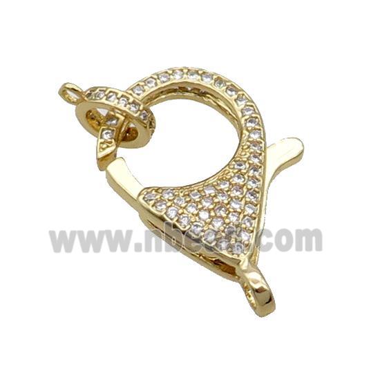 Copper Lobster Clasp Pave Zircon Unfade 18K Gold Plated