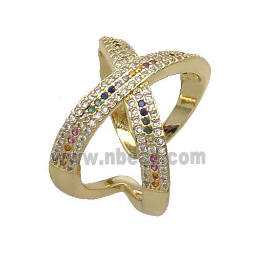 Copper Ring Pave Zircon Gold Plated