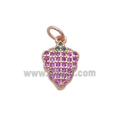 Copper Grapes Pendant Pave Zircon Rose Gold