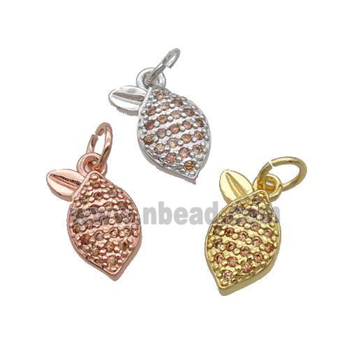 Copper Pineapple Pendant Pave Zircon Mixed