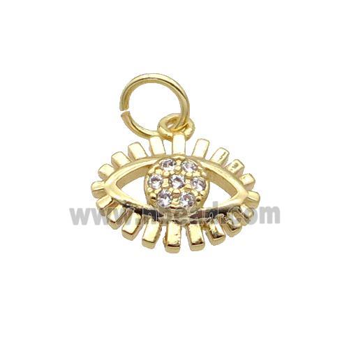 Copper Eye Pendant Pave Zircon Gold Plated