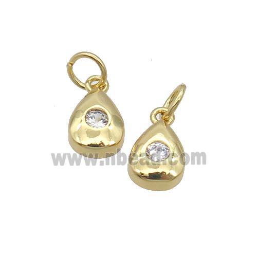 Copper Teardrop Pendant Pave Zircon Gold Plated