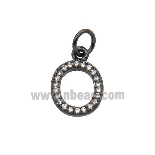 Copper Circle Pendant Pave Zircon Black Plated