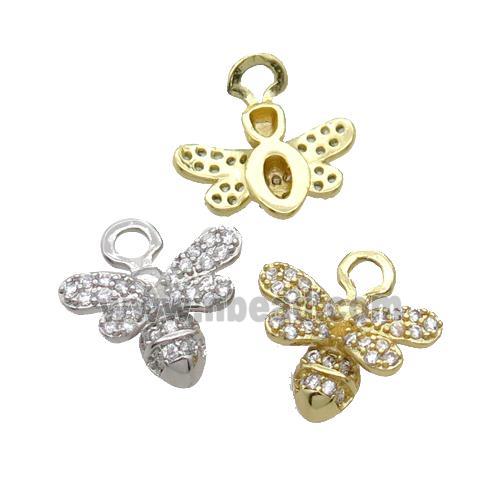 Copper Honeybee Pendant Pave Zircon Mixed