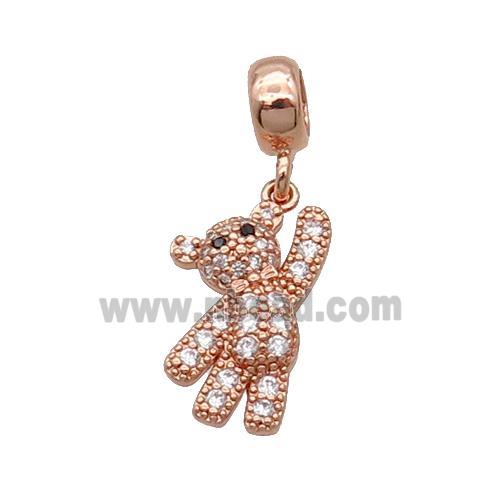 Copper Panda Pendant Pave Zircon Rose Gold