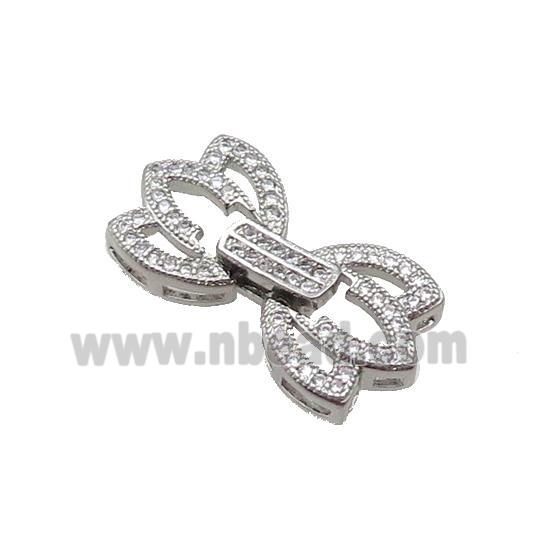 Copper Clasp Pave Zircon Platinum Plated