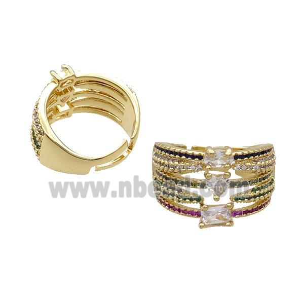 Copper Ring Pave Zircon Gold Plated