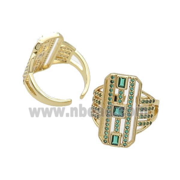 Copper Ring Pave Zircon Gold Plated