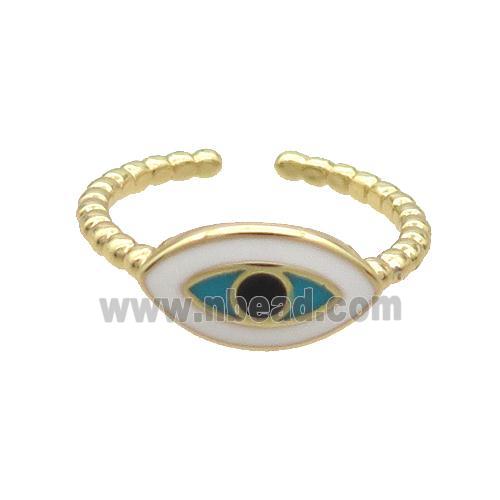 Copper Ring Enamel Evil Eye Gold Plated