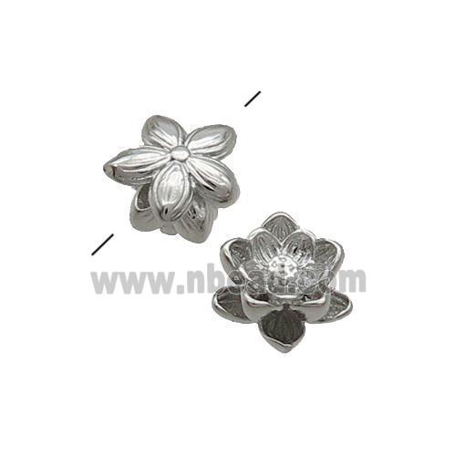 Copper Lotus Beads Flower Platinum Plated