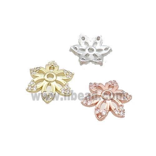 Copper Beadcaps Pave Zircon Mixed