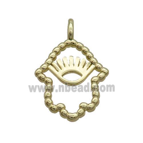 Copper Hamsahand Pendant Eye Gold Plated