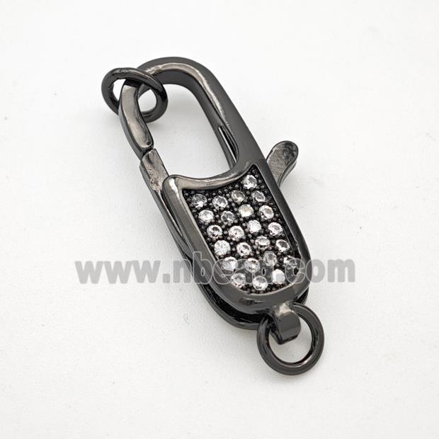 Copper Lobster Clasp Pave Zircon Black Plated