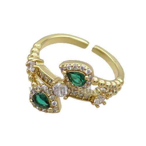 Copper Ring Pave Zircon Gold Plated