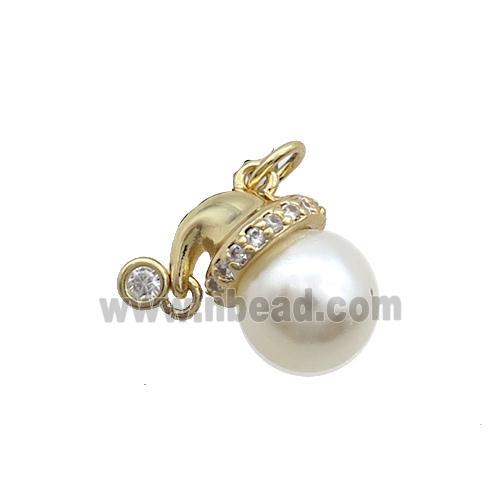 Copper Pendant Pave Pearlized Plastic Gold Plated